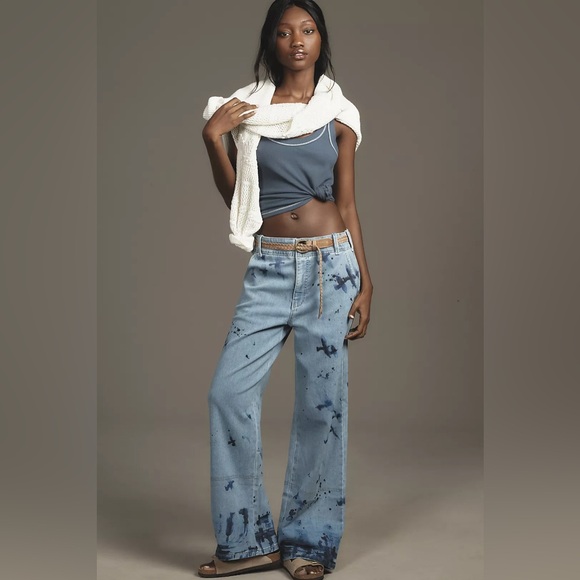 Anthropologie Denim - Manel Villalonga Pilcro Anthropologie Eventide Trouser High-Rise Wide-Leg Jeans
